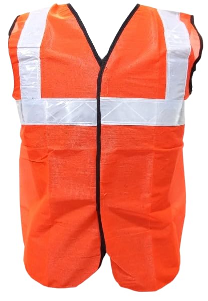 DELTECH SAFETY Labour Jacket High Visibility Reflective Safety Jacket for Men, 60gsm Orange Fabric, 2V+1H PVC White Reflective Tape (B0DB26NPSW) Amazon Price History, Amazon Price Tracker