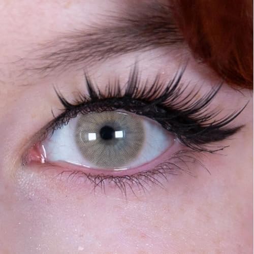 2 stück Hidrocor Jahreslinsen: natürliche, farbige Kontaktlinsen, deckende Kontaktlinsen für dunkle Augen: Blau, grau (Ochre, M, 0)