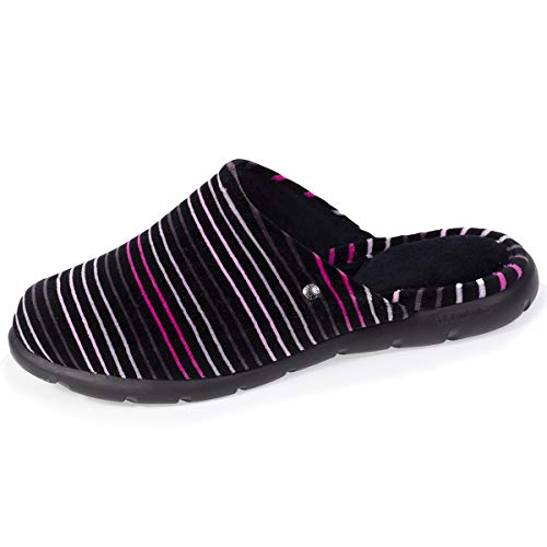 Isotoner Chaussons Mules rayées Femme