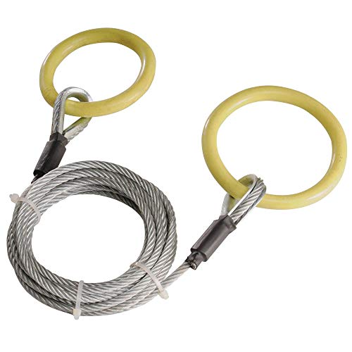 Timber Tuff Heavy-Duty Log Choker Cable for ATV and UTV 10 Steel Logging Wood Hauling Cable with Tow Rings for Trees and Firewood TMW-38 Silver