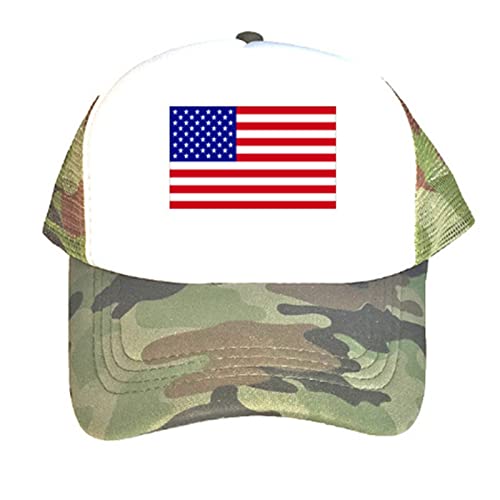 Assiettes Anniversaire Bleu Unisexe Amérique Casquette de Baseball États- Mesh Splice Chapeau Pour Hommes Femmes USA Drapeau Réglable Chapeau Taille Strapback Respirant Casquettes De Camionneur Casual