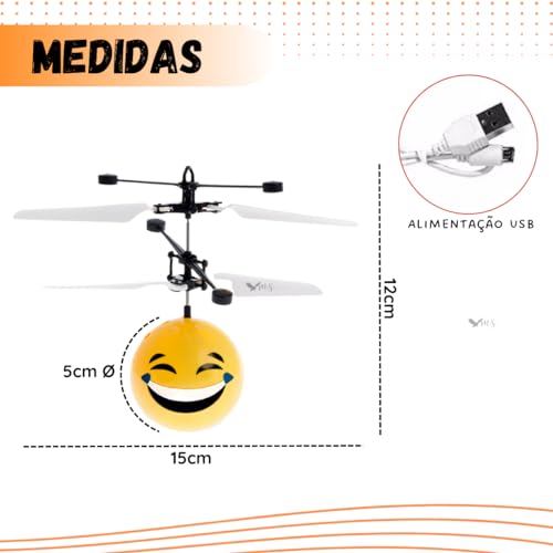 Mini Drone Infantil Brinquedo Bolinha Voadora Smile Fly Ball
