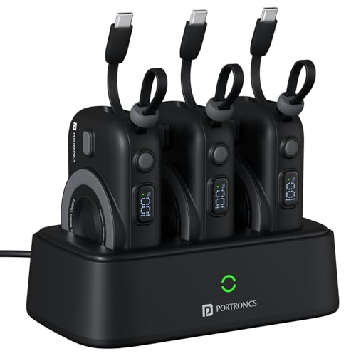 Portronics Power Shutter Home 3 x 10000mAh Fast Charging Wireless Powerbank with Charging Station, 22.5W Wired Output, 15W Wireless Output for iPhone...