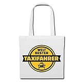 Reifen-Markt Tasche Umhängetasche TAXIFAHRER - TAXIFAHRERIN - TAXI - TAXI LIZENZ - TAXIUNTERNEHMEN Einkaufstasche Schulbeutel Turnbeutel in Weiß