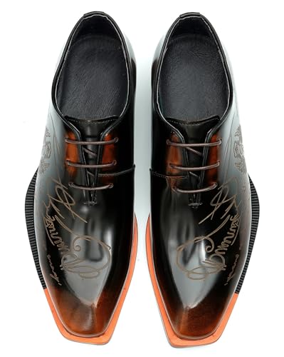 Santimon Men's Oxfords Formal Dress Patent Leather Derby Fashion Business Wedding Prom Tuxedo Casual Carve Oxford Walking Shoes for Men3