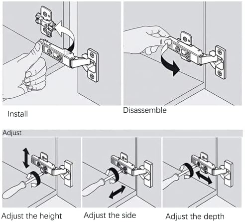 2 Pcs Kitchen Door Hinges - Soft Close Hinges Cupboard Wardrobe Doors Hinges Kitchen Cupboard Hinges with Screws, Full Overlay Cabinet Hinges Embedded Hinge