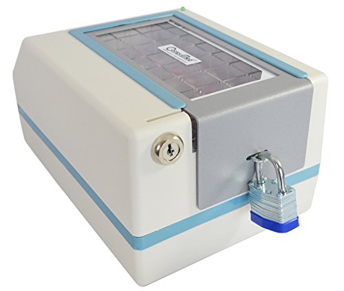 e-Pill CompuMed Safe - Tamper Resistant Automatic Pill Dispenser - Metal Security Cover with Padlock