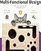 Cat Scratch Puzzle Enrichment Box Nail File Stress Free Alternative to Clippers and Grinders, Wooden Cat Nail File Scratcher Felines Files Claws Maze Box, Puzzle Enrichment Toy with Bell Ball(1pc)