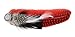 Touch of Nature Guinea Feather Hat Decor Pin, 6.25-Inch, Red/White/Black with Medallion