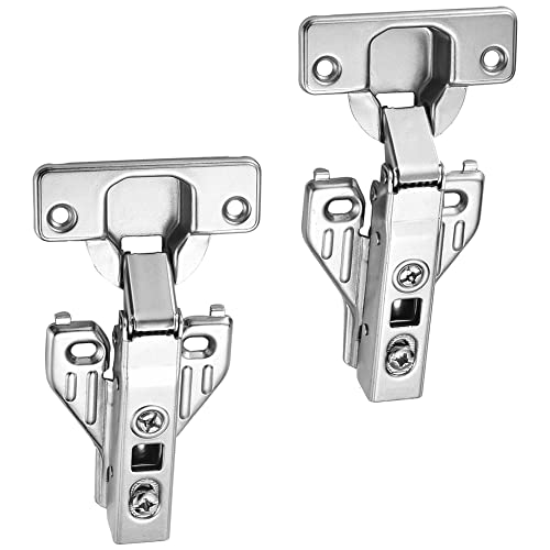 Luokim 40Pcs Soft Closing Clip On Face Frame Mounting Cabinet Hinges,Full Overlay,Kitchen Cabinet Door Hinges,Nickel Finish #TOP2