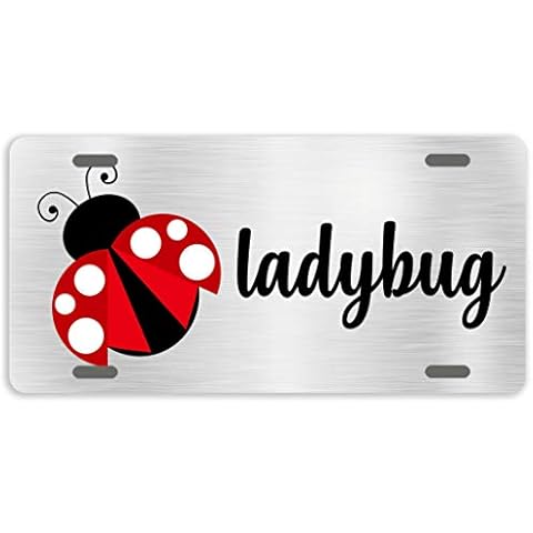 Eprocase Funny License Plate Ladybugs Metal License Plate Covers Decorative Automotive Tag Sign Novelty Car Tags 4 Holes, 12 x 6 Inches Cover