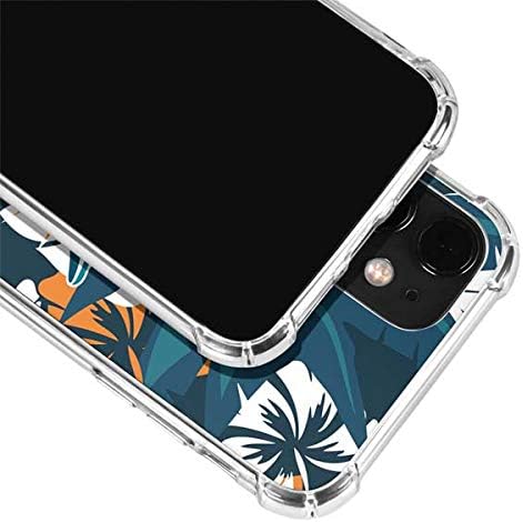 Skinit Clear Phone Case Compatible with iPhone 12 - Officially Licensed NFL Miami Dolphins Tropical Print Design