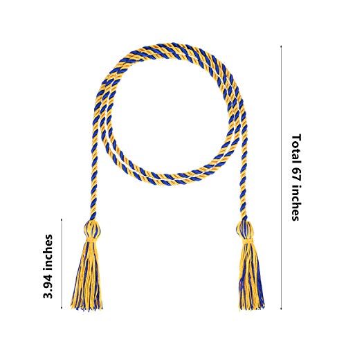 Image of TecUnite Graduation Cords Honor 2026 Polyester Yarn Decorative Garland Twist Ties with Tassels for Bachelor Gown Graduation