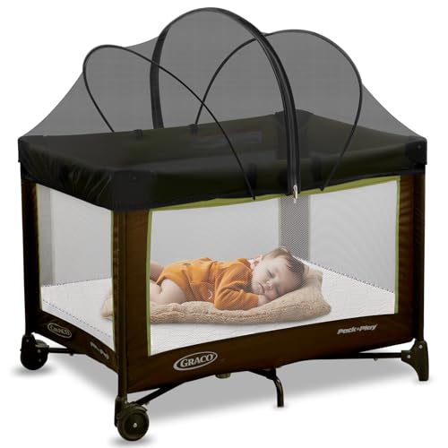 Pack and Play Cover - Mosquito Net Cover for Pack n Play/Travel Crib/Mini Crib/Playpen to Keep Cats Out - Breathable Baby Mosquito Net with 2-Way...