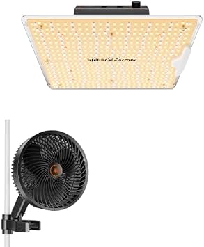 Spider Farmer New Grow Tent Fan 6" and Spider Farmer Upgraded SF1000D 100W LED Grow Light, Dimmable & Full Spectrum, New-Gen High-Performance Diodes & Enhanced PPFD for Indoor Plants Veg/Bloom, Hangi