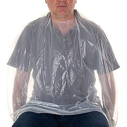 Equipo De Protección Individual Sanitario XARA - Pack 50 Capa de Tinte Desechable de Polietileno Resistente - Protección para Peluquería y Estética - 110x80 cm – 100% Reciclable - Color Blanco