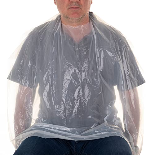 XARA - (PACK 50 Capas Desechables Peluqueria Color Blanco 110x80 cm Polietileno Resistente - Capas Desechables para Tintes de Peluquería Protección y Estética