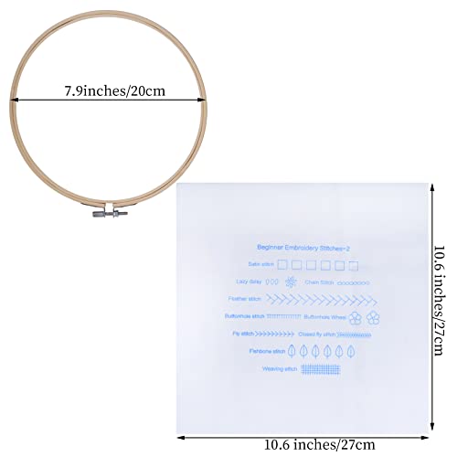 Lystaii Kit de prática de ponto de bordado para iniciantes, 3 conjuntos de kit de bordado para inici
