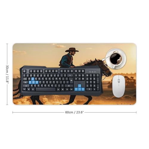 Desk Pad Protector 24x12 Inch Extended Cowboys Riding Horses miniatura 2