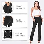 IUGA Bootcut Yoga Pants with Pockets for Women Wide Leg Pants High Waist Workout Pants Tummy Control Work Pants 4 Pockets - Image 2