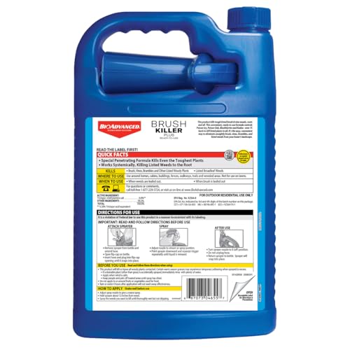 Image of BioAdvanced Brush Killer Plus Spray - Kills Tough Brush like Poison Ivy - Visible Results in 1-6 Weeks - Rainproof in 4 Hours - 1 gal Bottle