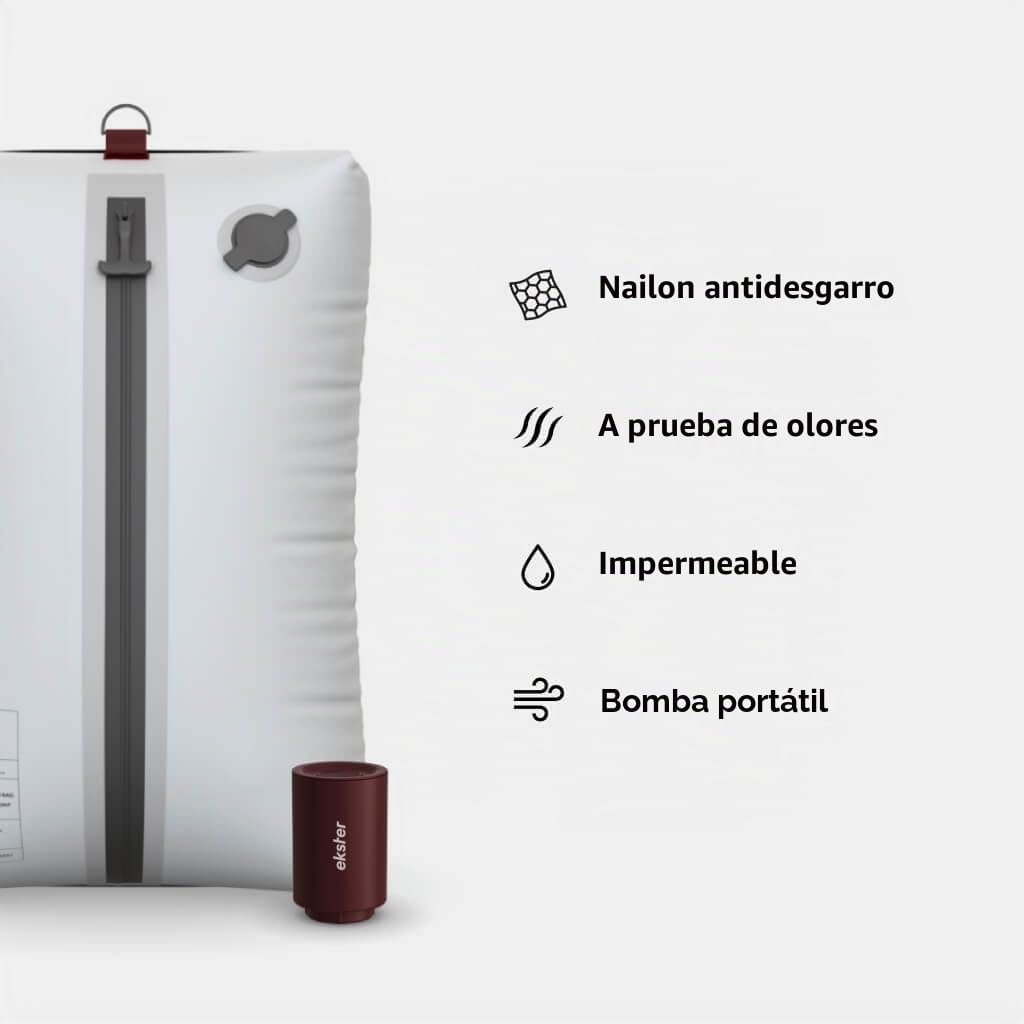 Ekster Kit de viaje al vacío – Bolsas de viaje modulares de almacenamiento y organización de compresión de nailon antiolor e impermeable, listas para TSA, bomba de vacío inalámbrica para más de 15