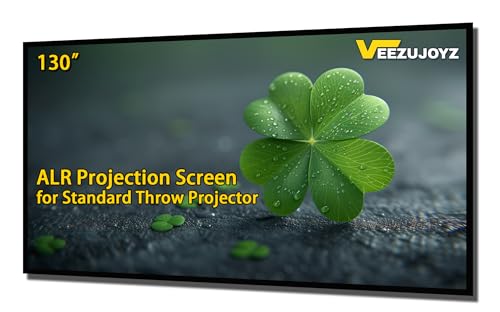 Image of VeezuJoyz 130 inch VJ-Silver3 ALR Projector Screen for Standard Projectors (Medium/Long Throw), Fixed Frame Wall Mount Projection Screen, 16:9 4K/8K UHD 3D, Nano Silver Coating, for Home Theater