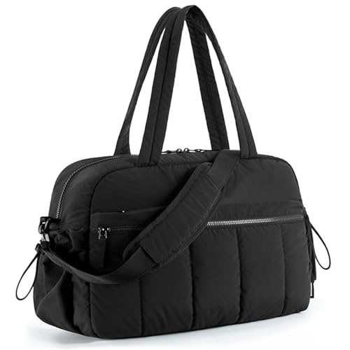 Mini Gym Bag for Women Girls Crossbody Tote Bag with Wet Pocket Water Resistant Travel Duffle Bag Dance Workout Sport Bag Pink (Black M)