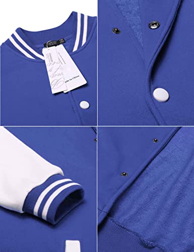Image of COOFANDY Mens Slim Fit Varsity Baseball Jacket Bomber Cotton Premium Jackets