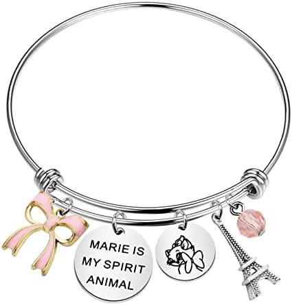 KEYCHIN Marie Cat Keychain Aristocats Cat Movie Fans Gifts Marie Is My Spirit Animal Jewelry For Family Friend (Marie Animal Br-S)