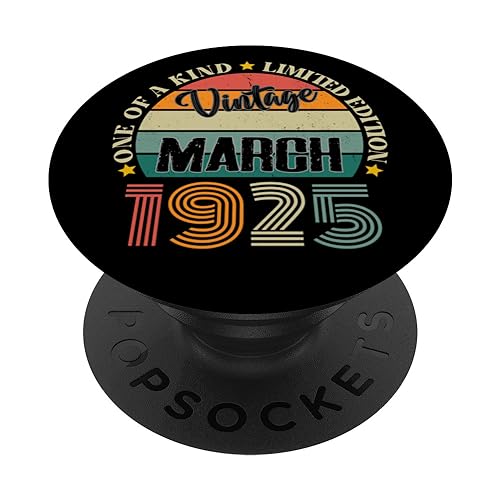 99 Años Vintage Marzo 1925 99 Cumpleaños Retro PopSockets PopGrip Intercambiable