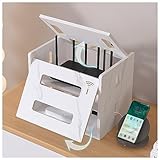 Hoernflk Desk WiFi Router Storage Box,Wireless Router Storage Cabinet, Fences Shelf,Household Power Cord Arrangement Box for Bedroom Living Room,B_2