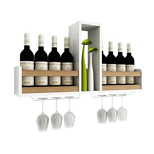 Porta bottiglie da vino Feifei Wine Rack Materiale di Bordo Artificiale Moderno Creativo a Parete Ristorante Espositore Calici Rack Selezione Multi-Colore (Colore : Colore del Legno)