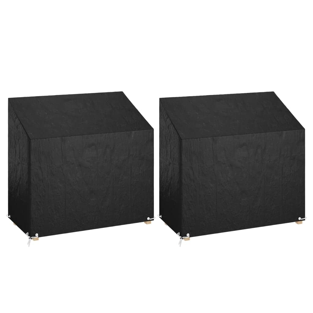 Abdeckungen für Gartenbank 2 Stück mit 8 Ösen 130x70x70/88 cm wetterfeste Schutzhülle aus PE für Gartenmöbel, UV- und wasserdicht, mit Befestigungsseil für Terrasse, Balkon, Outdoor