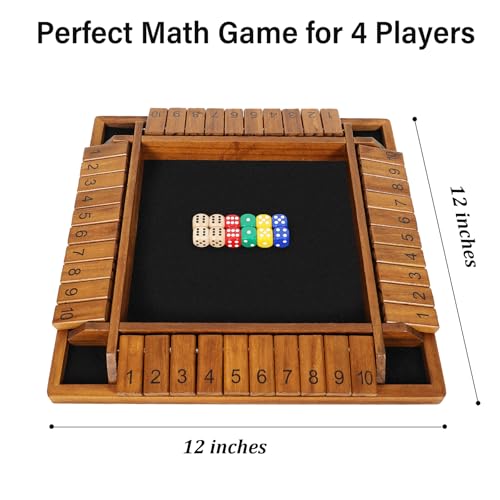 Vamslove Shut The Box Juego de Dados de Madera 12 Pulg miniatura 2
