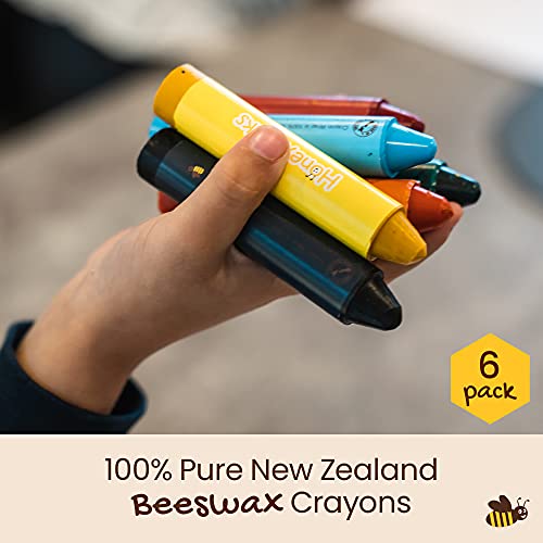 Honeysticks B01I2GNSWU Super Jumbo Crayons (6 Pack) - 100% Pure Beeswax Crayons With Food Grade Colors, Non Toxic Crayons For Toddlers 1-3 Unbreakable thumb #1
