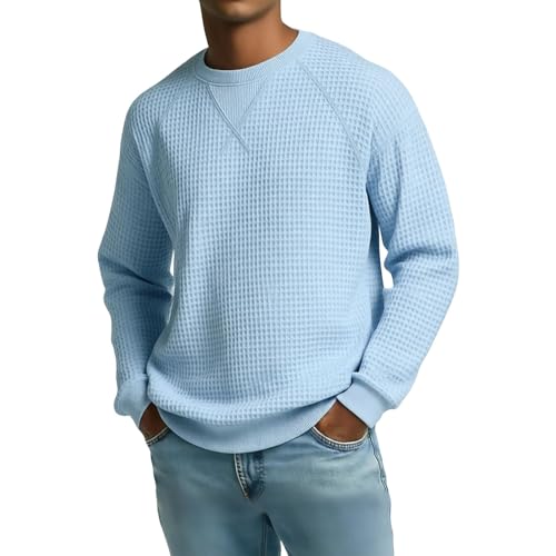 Sweatshirt Homme sans Capuche Col Rond Unie Manches Raglan