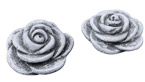 2er Set kleine Stein Blüten frostfest wetterfest Steinguss