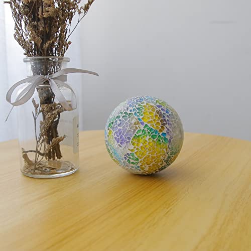 Vskikris 6Pcs 2.36In Mosaic Glass Sphere Ball Decorative Mosaic Glass Orbs Mosaic Deco Balls For Bowls Vases Table Centerpiece Deocr #TOP7