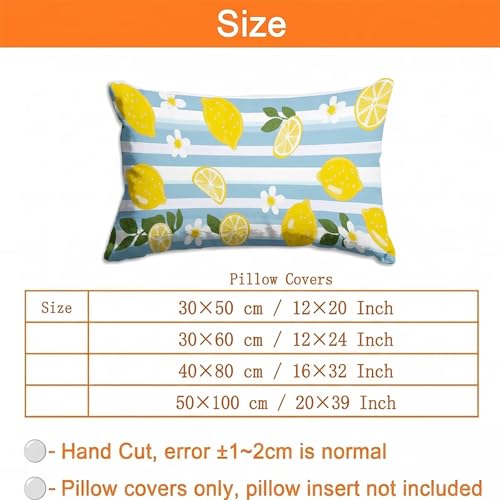Coussin décoratif haut de gamme 40x80 imperméable imprimé citron double face - 7