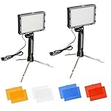 FUDESY Portable Continuous Photography Lighting Kit for Table Top Photo Video Studio Light Lamp, 60 LED Panel Light with Color Filters -2 Sets,FDS60DL2