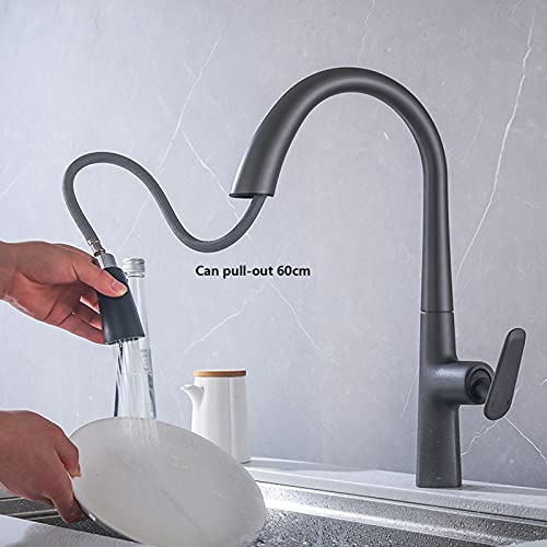 Robinet de cuisine mitigeur évier rotatif 360 douchette laiton noir