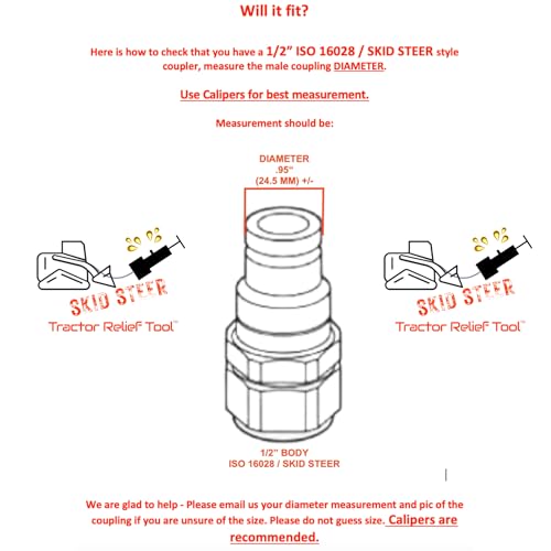 Image of 1 /2 inch ISO 16028 Flat Face Skid Steer Male Hydraulic Quick Coupler Pressure Decompression Relief Release Tool by Tractor Relief Tool