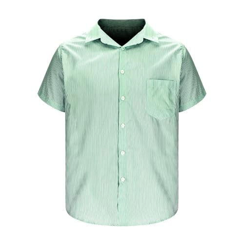 Men's Short Sleeve Button Down Shirt Striped Casual Beach Hawaiian T Shirts Lapel Collared Summer Holiday Fashion Top4