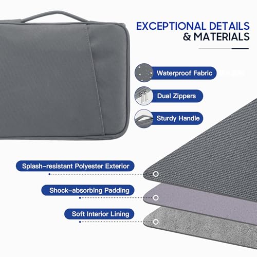 TiMOVO 9-11" Tablet Sleeve for iPad A16 & Galaxy Tab, Dark Gray - image 5