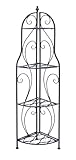 Deco 79 Metal Scroll Bakers Rack Indoor Outdoor Arched Tall Folding Corner 4 Shelf , 17' x 11' x 60', Black