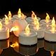 CANDLELAS LED Teelichter Flammenloses Kerzen, 12 Stück Realistische Flamme Helle Blinkend Teelicht, Langlebig Led Teelichte für Dekoration Hochzeit Festival Parteien Hauptdekorationen (Warmes Gelb)
