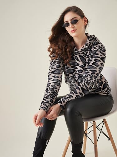 Image of Modeve Full Sleeve Printed Women Sweatshirt with Hood and 2 Pockets for WinterII Winter Wear II Hoodie