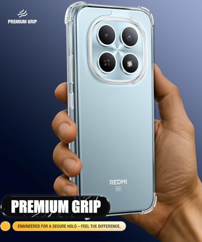 Image of WOW IMAGINE Ultra-Hybrid Crystal Clear Back Case for Xiaomi Redmi Note 15 5G | Shockproof Design | Camera Protection Bump | Hard Mobile Back Cover with Cushioned Edges - Transparent