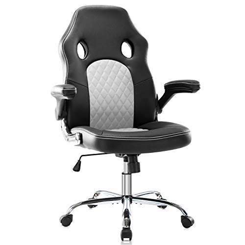 Gaming-Chair-Ergonomic-Office-Chair-PU-Leather-Computer-Chair-High-Back-Desk-Chair-Adjustable-Swivel-Task-Chair-with-Lumbar-SupportAdjustable-Armrests-White
